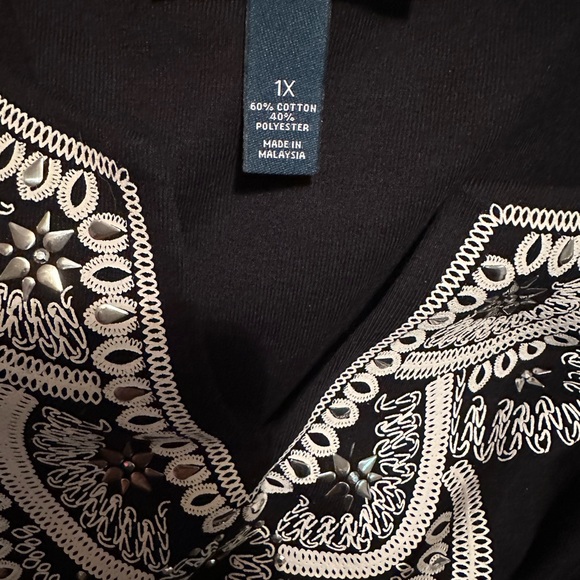 Karen Scott Woman top w/quarter sleeves Armpit to armpit 24” w/stretch - Picture 2 of 4